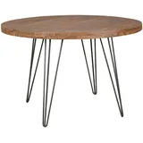 KADIMA DESIGN Design Esszimmertisch BAGLI rund Ø 120 x 78 cm Massiv-Holz, Landhaus Esstisch braun, Tisch für Esszimmer Küchentisch 4 Personen | Gr.: onesize