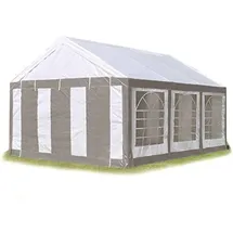 TOOLPORT Partyzelt 3 x 6 m inkl. Seitenteile grau/weiß 91120