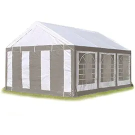 TOOLPORT Partyzelt 3 x 6 m inkl. Seitenteile grau/weiß 91120