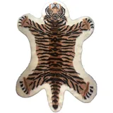 Washranp Kuh-Tiger-Druck-Teppich Faux Kuhfell-Bereich Teppich Tierdruck-Matte Weicher Stuhl-Teppich Rutschfester Teppich Schlafzimmer Büro Wohnzimmer Bodenmatte 110x95cm Tiger*