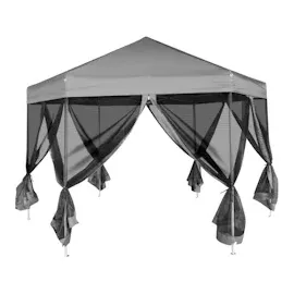 vidaXL Sechseckiges Pop-Up  3,6 x 3,1 m grau