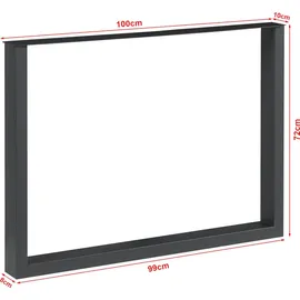 [en.casa] Tischgestell 2er Set 72 x 100 cm