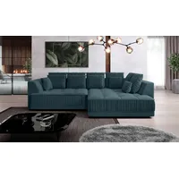 99rooms Carson Ecksofa Velours Jasmine Türkis Rechts ohne Schlaffunktion