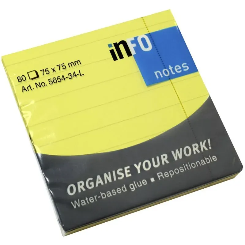 inFO notes Haftnotizen Brillant Sticky Notes, liniert
