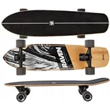 Longboard ABEC9 Skateboard Elite Holz/Schwarz/Weiß EINHEITSGRÖSSE