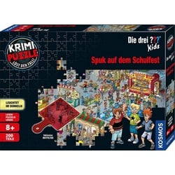 Kosmos Puzzle »Krimipuzzle Die drei ??? Kids 200 Teile / Spuk auf dem Schulfest«, 200 Puzzleteile, leuchtet im Dunkeln, Made in Germany