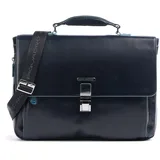 Piquadro Blue Square Expandable Computer Briefcase Blu Notte