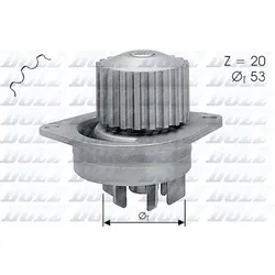 DOLZ Wasserpumpe Wasserpumpe, Kühlkreislauf elektrischer Antrieb Wasserpumpe,Wasserpumpe,  für PEUGEOT CITROËN NISSAN ROVER PEE002710EVA 210106F906 GW