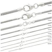 HOPLO Panzerkette Silberkette Schlangenkette rund Länge 40cm - Breite 0,9mm - 925 Silber, Made in Germany silberfarben 40 cm Damenkette eng