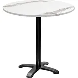 Runder Tisch Ø 80 cm – Modell Bazila aus weißem Marmor - Weiß