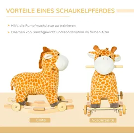 Homcom Schaukeltier Babyschaukel Giraffen-Design Geld - Gelb