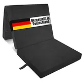 Bout3 Klappmatratze, Gästematratze, 3-Teilige Schaumstoff Faltmatratze, Klappbar Sitzblock, Faltbare Reisebett Matratze, Waschbar Bezug (Anthracite, L195xW80xH10cm)