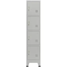 [en.casa] Schließfachschrank Stahl 180x38x45 cm Grau abschließbar