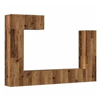 VidaXL 5-tlg. TV-Schrank-Set Wandmontage Altholz-Optik Holzwerkstoff