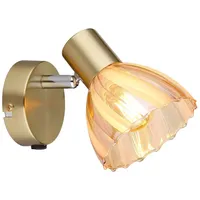 GLOBO Wandleuchte Wandlampe Esszimmerleuchte messing 1 flammig amber Spot