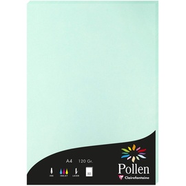 Clairefontaine 4233C Packung mit 50 Karten Pollen 120g, DIN A4, 21 x 29,7cm, Jadegrün