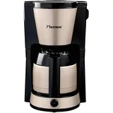 Bestron Filter-Kaffeemaschine für 8 Tassen Kaffee, Kaffeemaschine mit 1 Liter Thermokanne, inkl. Permanent-Filter & Abschaltautomatik, 900 W, Farbe: Hellbeige