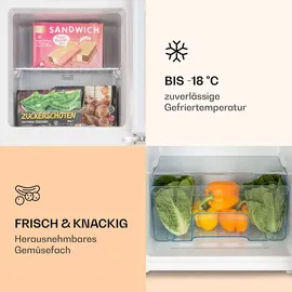 Klarstein Audrey Retro-Kühl-Gefrierkombination (136 l, 1295 mm hoch, Schwarz)