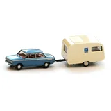 Audi A5-5217 - NSU TT mit Wohnanhänger blau 1:87
