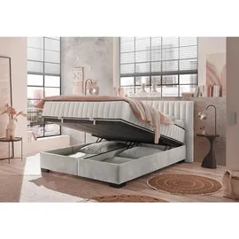 ed exciting design Boxbett ED EXCITING DESIGN "Nagol", beige, B:185cm L:214cm, 100% Polyester, Komplettbetten, mit Bettkasten, mit Wendematratze, erhältlich in verschiedenen Breiten