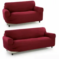 Sofakover® Super elastischer Sofabezug, 2er-Pack, für 3- und 2-Sitzer, atmungsaktiv, bequem und langlebig, einfach anzubringen, 2+3-Sitzer, Bordeaux