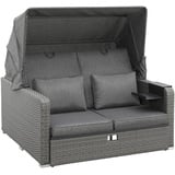 Konifera Loungebett »Sylt«, (Set, 8 St.), ausziehbares Sofa, Hängetisch, mit klappbarem Dach, Strandkorb, grau