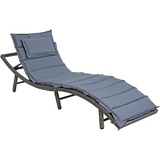 ESTEXO Polyrattan Sonnenliege Gartenliege XXL Strandliege Freizeitliege Rattan Liege Relaxliege Anthrazit-Grau