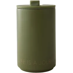 Design Letters - Thermo Cup 0.35 l, Life Is A Journey Take Me Along / moosgrün