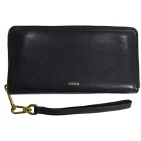 Fossil Logan RFID Zip Portemonnaie black/gold tone