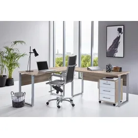 BMG Möbel Büro Office Edition Set 1, Sonoma/ Eiche/Weiß