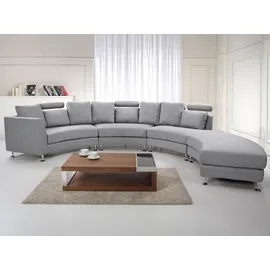 Beliani Sofa 7-Sitzer ROTUNDE Stoff Hellgrau