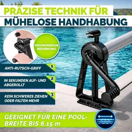 tillvex Pool Aufroller Premium Aluminium Kunststoff 1,05-6,15 m