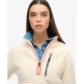 Superdry Outdoor Fleece Halbreißverschluss-sweatshirt Ecru M