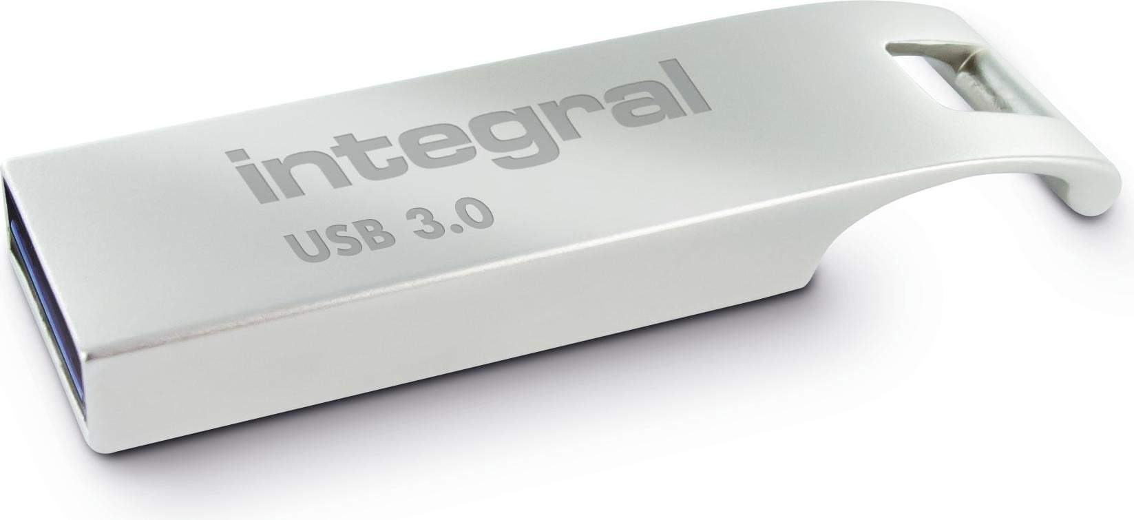 Integral USB Flash Drive 3.0, 16GB sb (16 GB, USB A), USB Stick, Silber