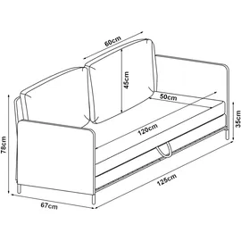 [en.casa] Schlafsofa Soini mit Liegefunktion Hellgrau