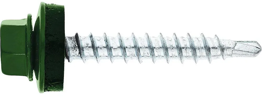 Fassadenschraube MFI Twistec® Colorhead 4,8x20 RAL 6005 VPE: 100 verarb. mit Steckschlüssel 451M8P