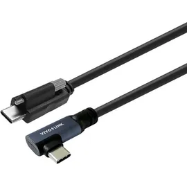 Vivolink USB-C to Angled Cable with lock screw 7m Supports - Kabel - Digital/Daten PROUSBCMMS7A, USB 3.2 Gen 2x2, 20 Gbit/s, Schwarz
