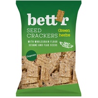 Bett’r Seed Crackers Grüne Kräuter. Bio, Vegan, Organisch Nuss und Samen Snacks-10 x 150 g