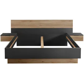 Stella Trading Boxxx Bettanlage, Graphit, Eiche, 180x200 cm, Schlafzimmer, Betten