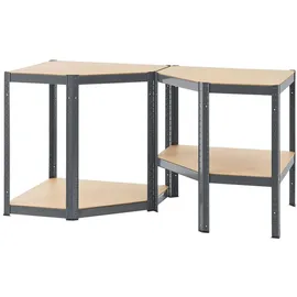 Juskys 3er Regalsystem 1 Corner & 2 Easy, - Grau