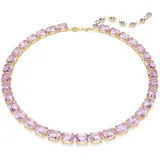Swarovski Millenia Tennis Halskette, Oktagon-Schliff, Violett, Goldlegierungsschicht, Einheitsgröße