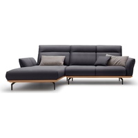hülsta sofa Ecksofa hs.460, Sockel in Eiche, Alugussfüße in umbragrau, Breite 298 cm schwarz