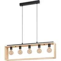 EGLO Pendelleuchte Famborough schwarz, natur