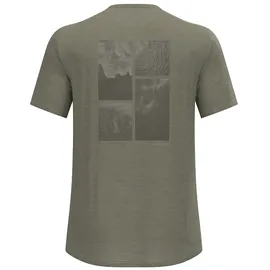 Odlo X Pow Merino Tencel Kurzarm-t-shirt - vetiver melange - XL