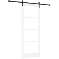 vidaXL Schiebetür ORKDAL Weiß 93 x 232 cm Massivholz Kiefer und Glas 3332488