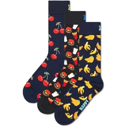 Happy Socks 3er Pack Unisex Socken - Geschenkbox, gemischte Farben Food 41-46