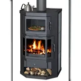 VICTORIA Taro 2F mit Backfach + Herdplatte Speckstein / Korpus schwarz 9,53 kW