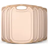 Blumtal Frühstücksbrettchen Kunststoff 25x15 im Set - Brettchen spülmaschinenfest - Frühstücksbretter Kunststoff BPA-frei - Schneidebrett spülmaschinenfest - robuste Schneidebretter Beige