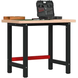 vidaXL Werkbank 100x60x83 cm Massivholz Buche Rechteckig