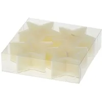 Stumpenkerzen Teelichter "Stern" Creme 4er-Pack, 5 Stunden